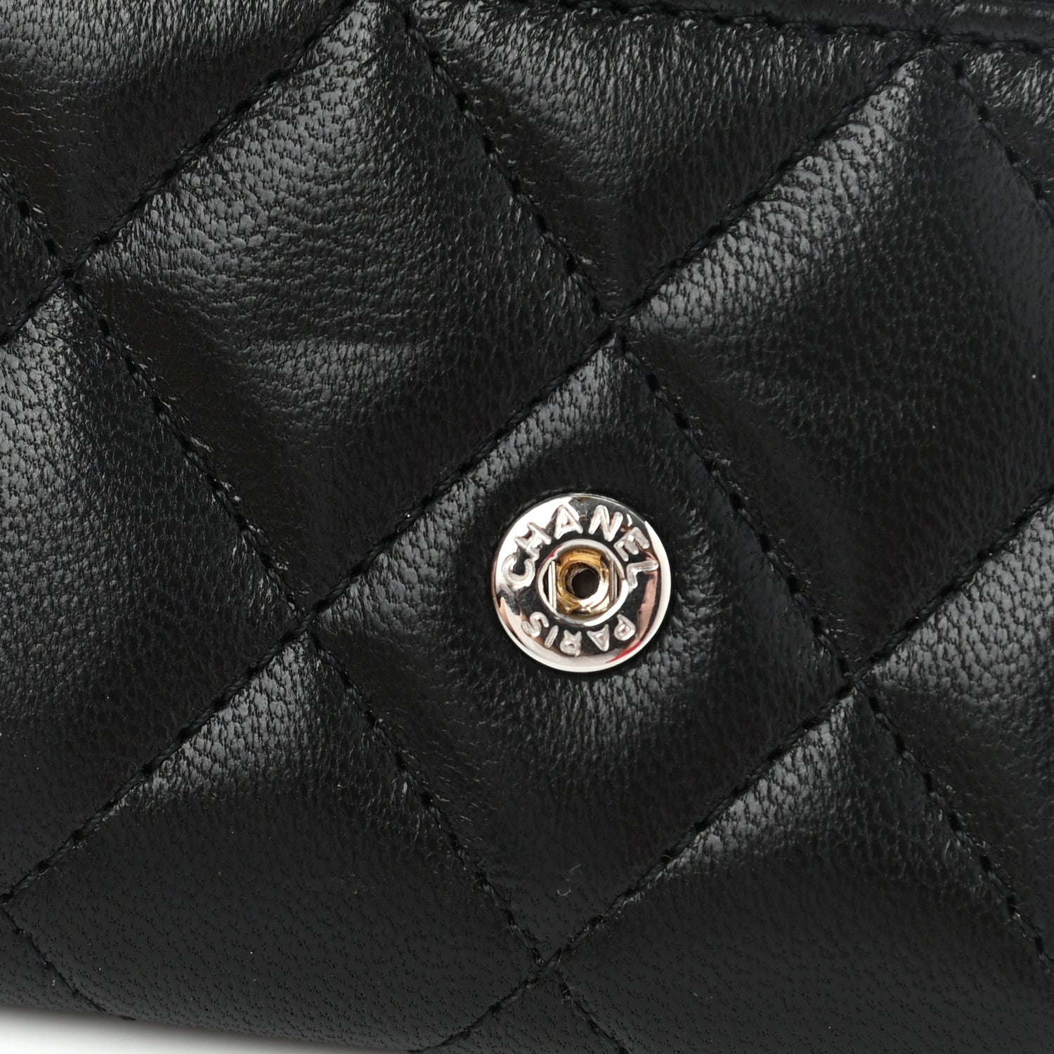 Chanel Lambskin Quilted Flap Card Holder Wallet Black 10 of 12