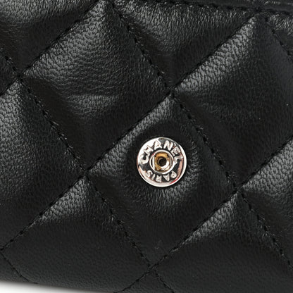 Chanel Lambskin Quilted Flap Card Holder Wallet Black 10 of 12