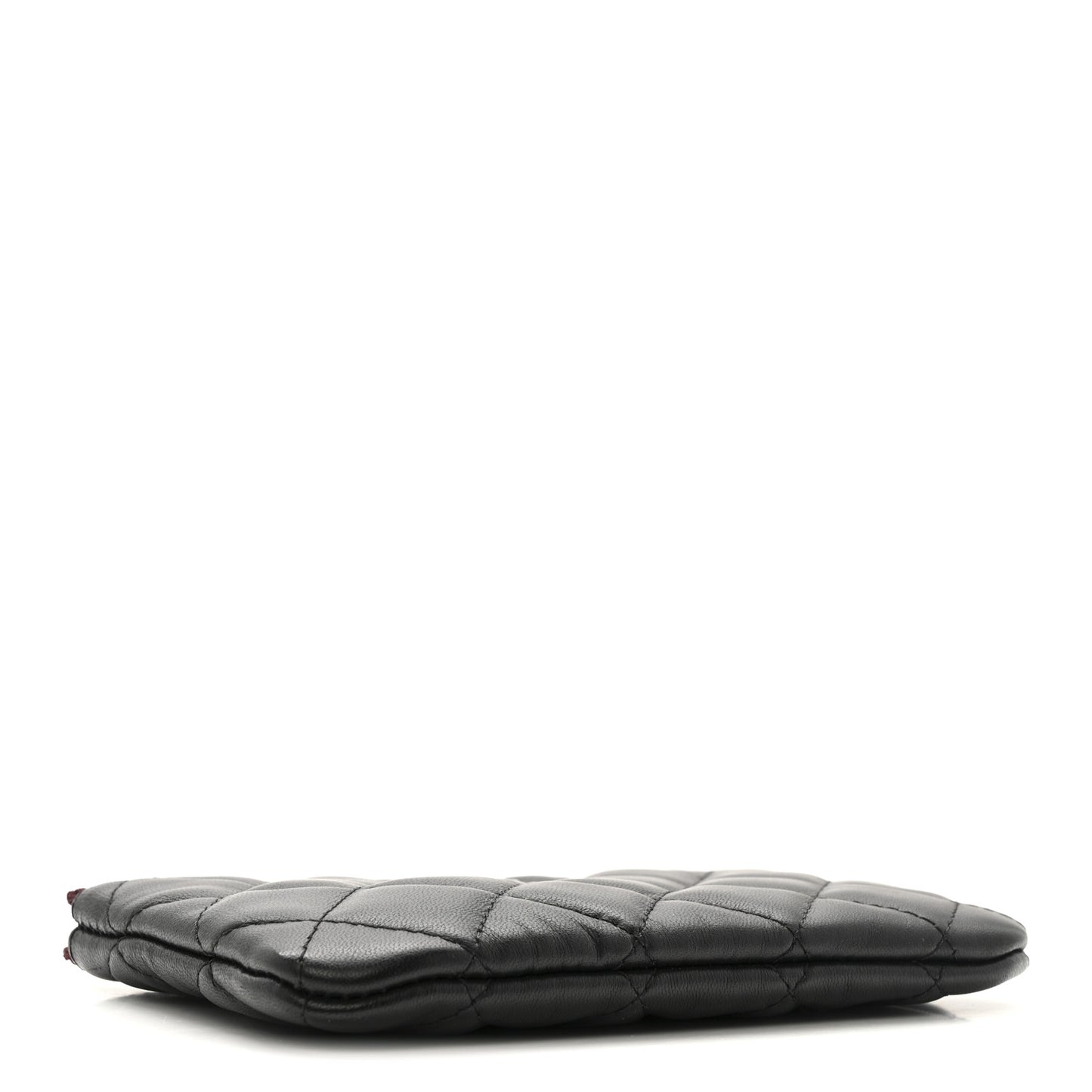 Lambskin Quilted Small Cosmetic Case Black