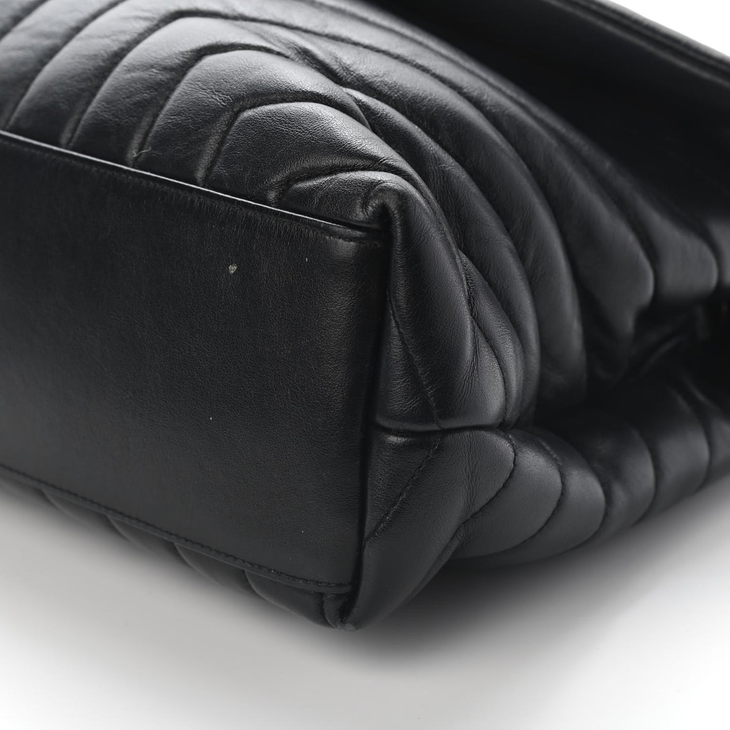 Calfskin Y Quilted Monogram Medium Loulou Chain Satchel Black