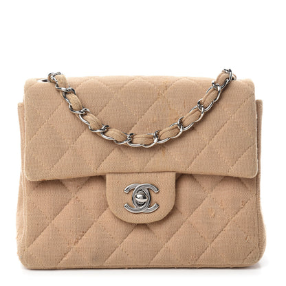 Chanel Jersey Quilted Mini Square Flap Beige 1 of 13