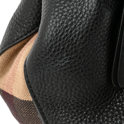 Burberry Grainy Calfskin House Check Small Maidstone Black 12 of 16