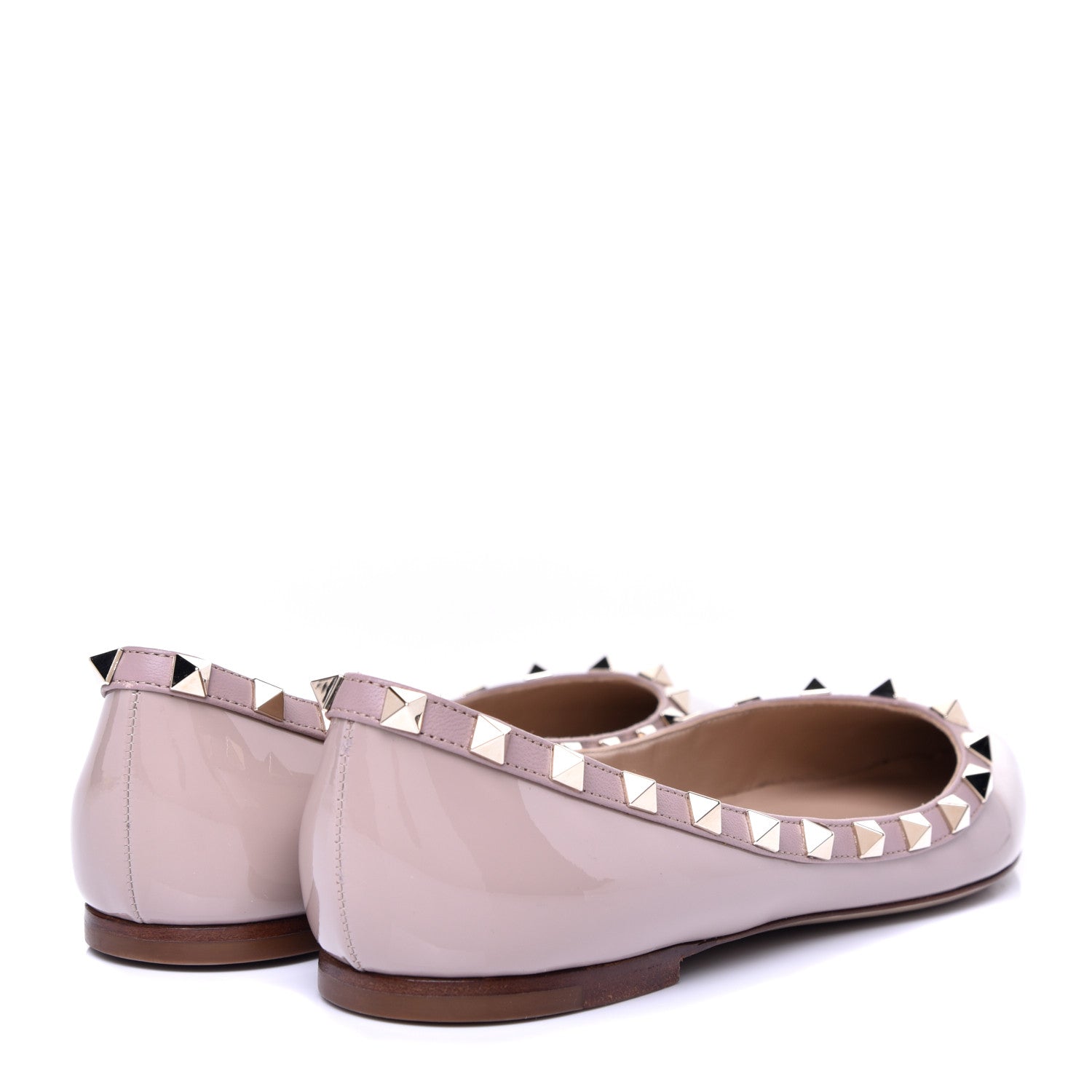 Valentino Garavani Patent Rockstud Ballerina Flats 38.5 Poudre 4 of 11