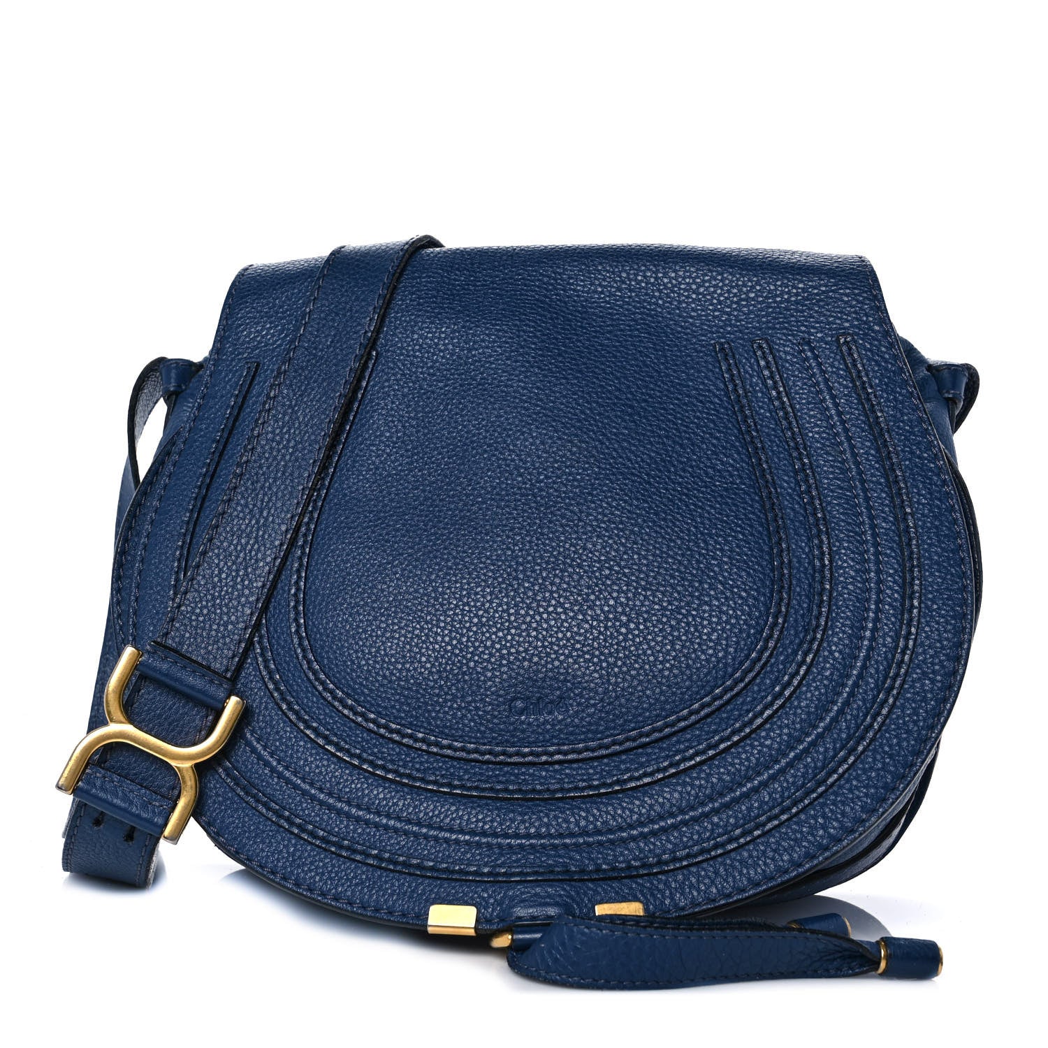 Chloe Calfskin Medium Marcie Round Crossbody Bag Royal Navy 1 of 10