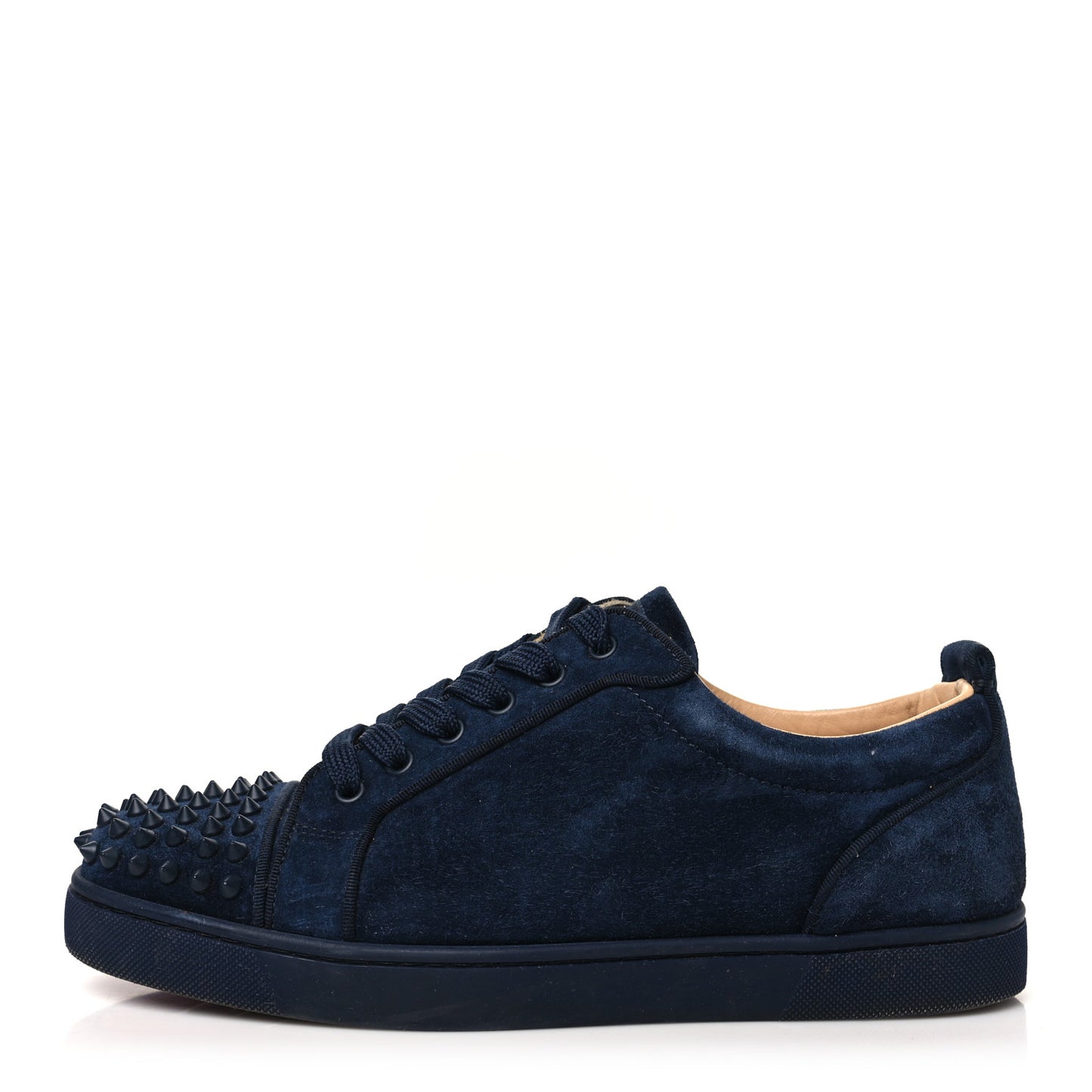 Suede Calfskin Mens Louis Junior Spikes Orlato Flat Sneakers 41 Blue Scuro