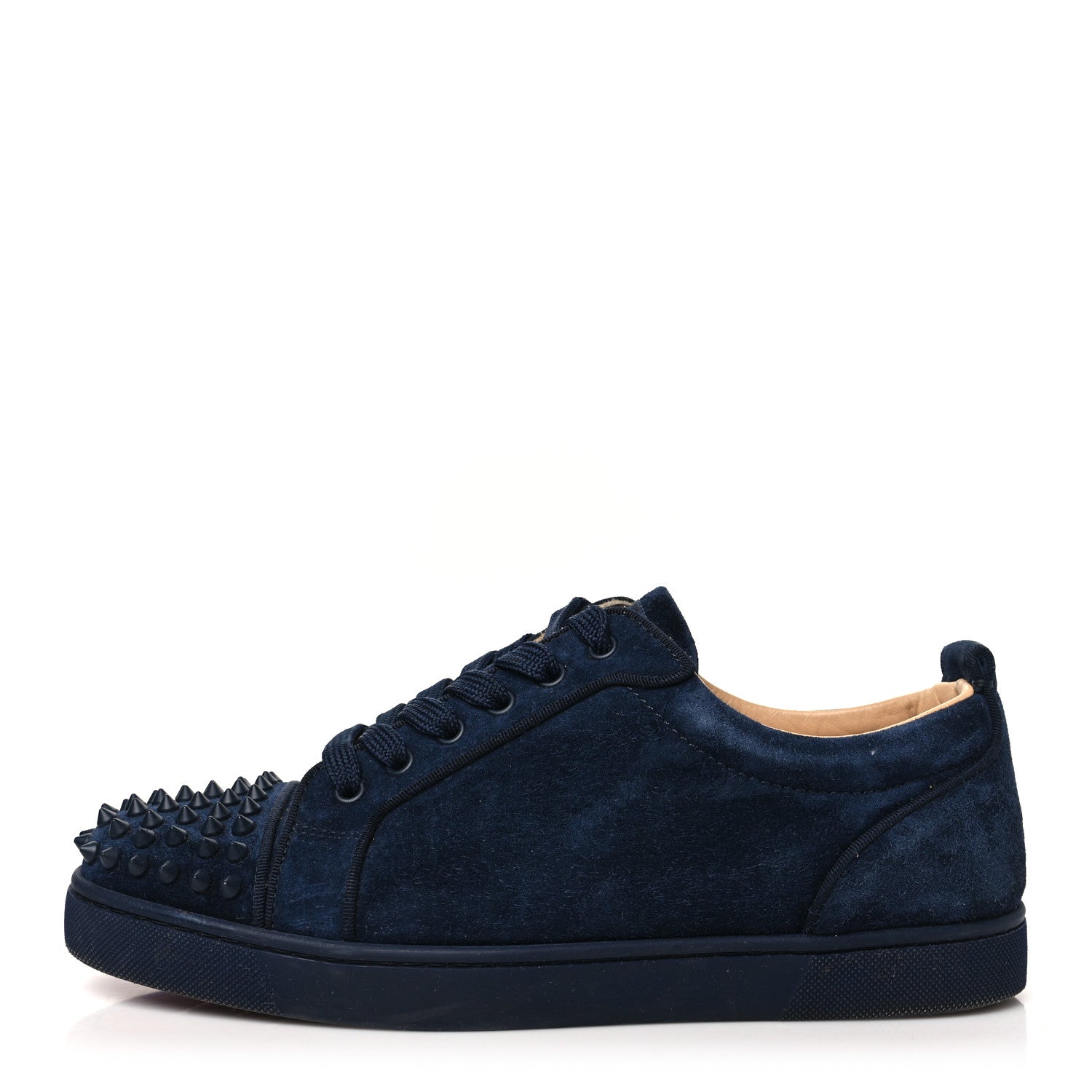 Christian Louboutin Suede Calfskin Mens Louis Junior Spikes Orlato Flat Sneakers 41 Blue Scuro 1 of 9