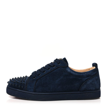 Christian Louboutin Suede Calfskin Mens Louis Junior Spikes Orlato Flat Sneakers 41 Blue Scuro 1 of 9