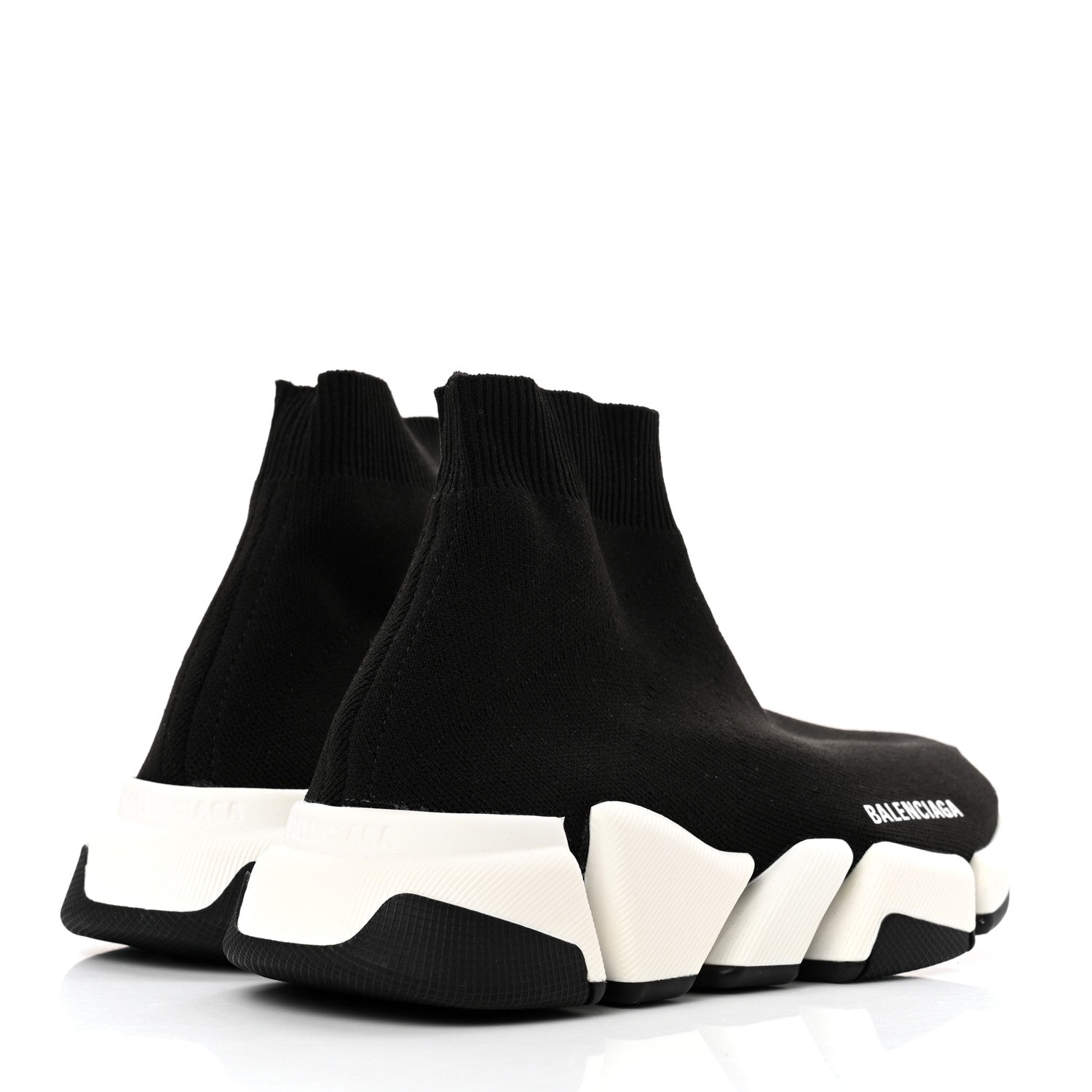 Balenciaga Technical 3D Recycled Knit Bi-Color Sole Womens Speed 2.0 Sneakers 37 Black White 4 of 8