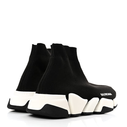 Balenciaga Technical 3D Recycled Knit Bi-Color Sole Womens Speed 2.0 Sneakers 37 Black White 4 of 8