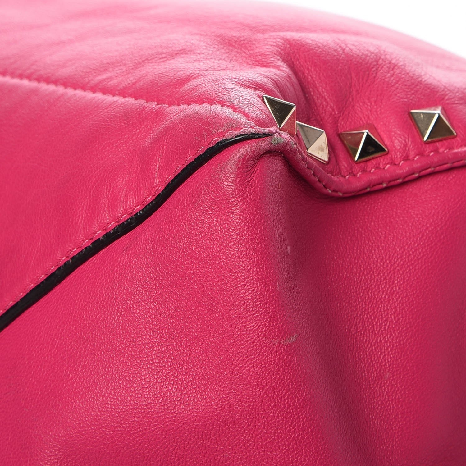 Valentino Garavani Nappa Medium Rockstud Soft Tote Pop Fuxia 19 of 23