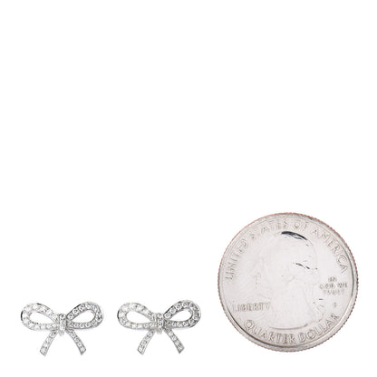 Tiffany Platinum Diamond Bow Earrings 2 of 3