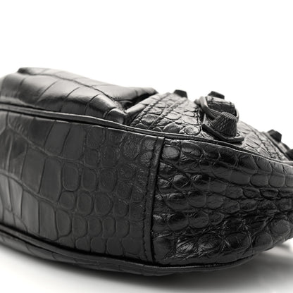Balenciaga Extra Supple Calfskin Crocodile Embossed Monochrome Le Cagole Shoulder Bag XS Black 10 of 10