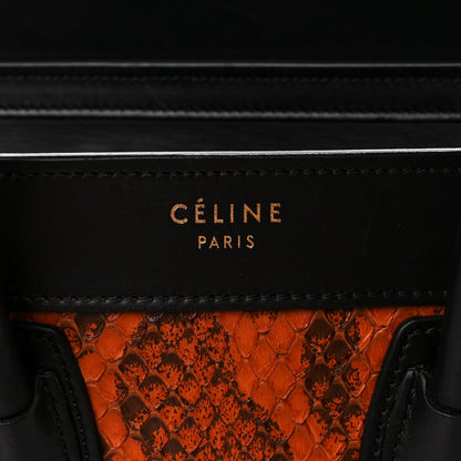 Celine Snakeskin Calfskin Nano Tri-Color Luggage Black Multicolor 8 of 11