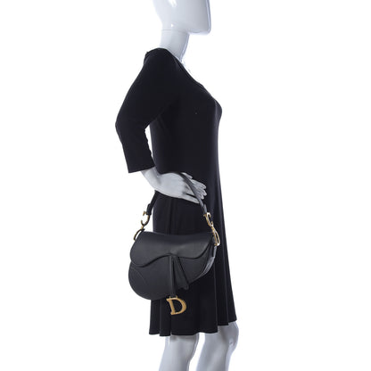 Christian Dior Grained Calfskin Saddle Bag Black 2 of 12