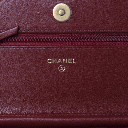Chanel Lambskin Quilted Infinity Wallet On Chain WOC Burgundy 8 of 12