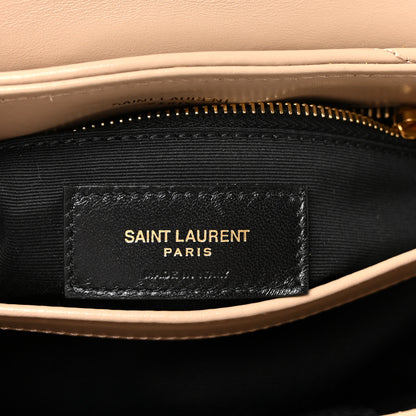 Saint Laurent Calfskin Y Quilted Monogram Toy Loulou Crossbody Bag Dark Beige 6 of 10
