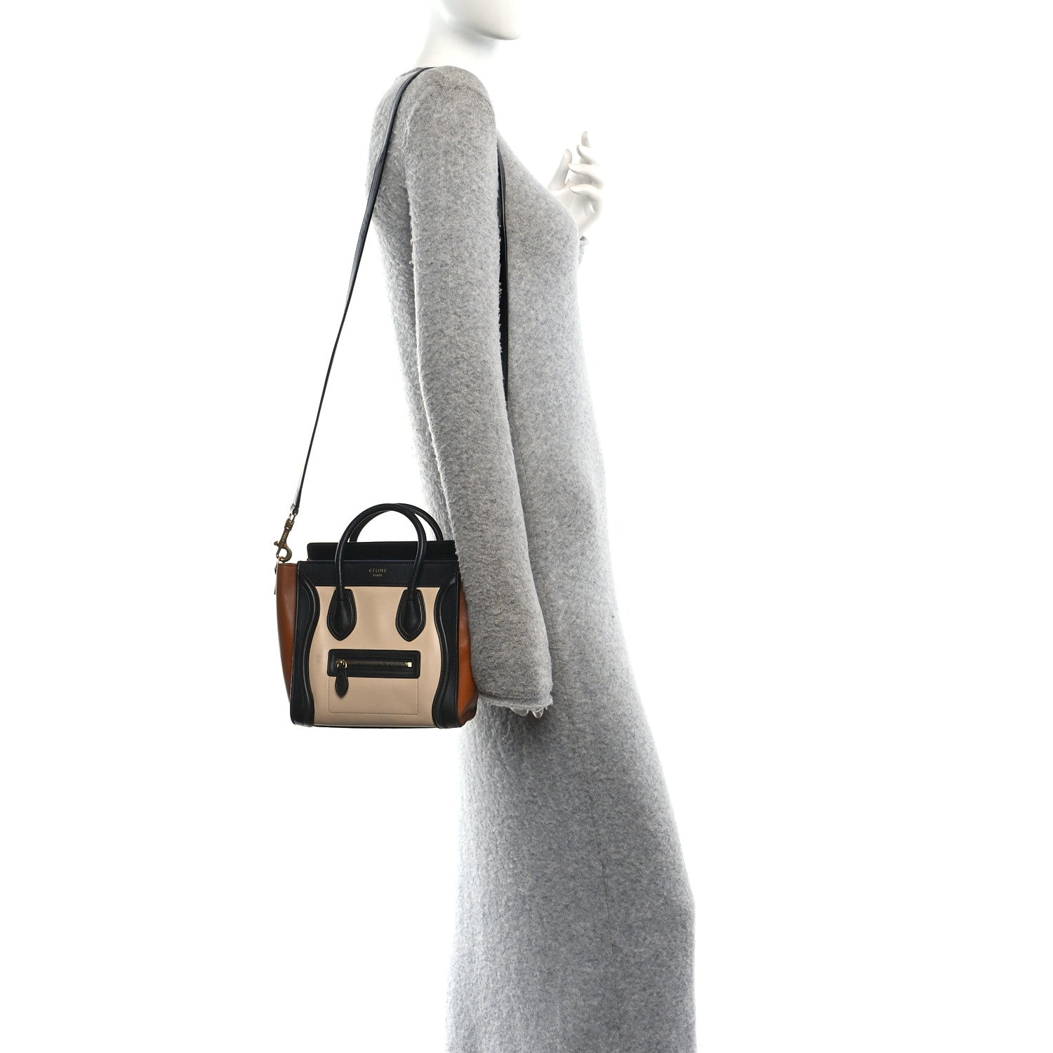 Celine Smooth Calfskin Nano Tri-Color Luggage White 2 of 9
