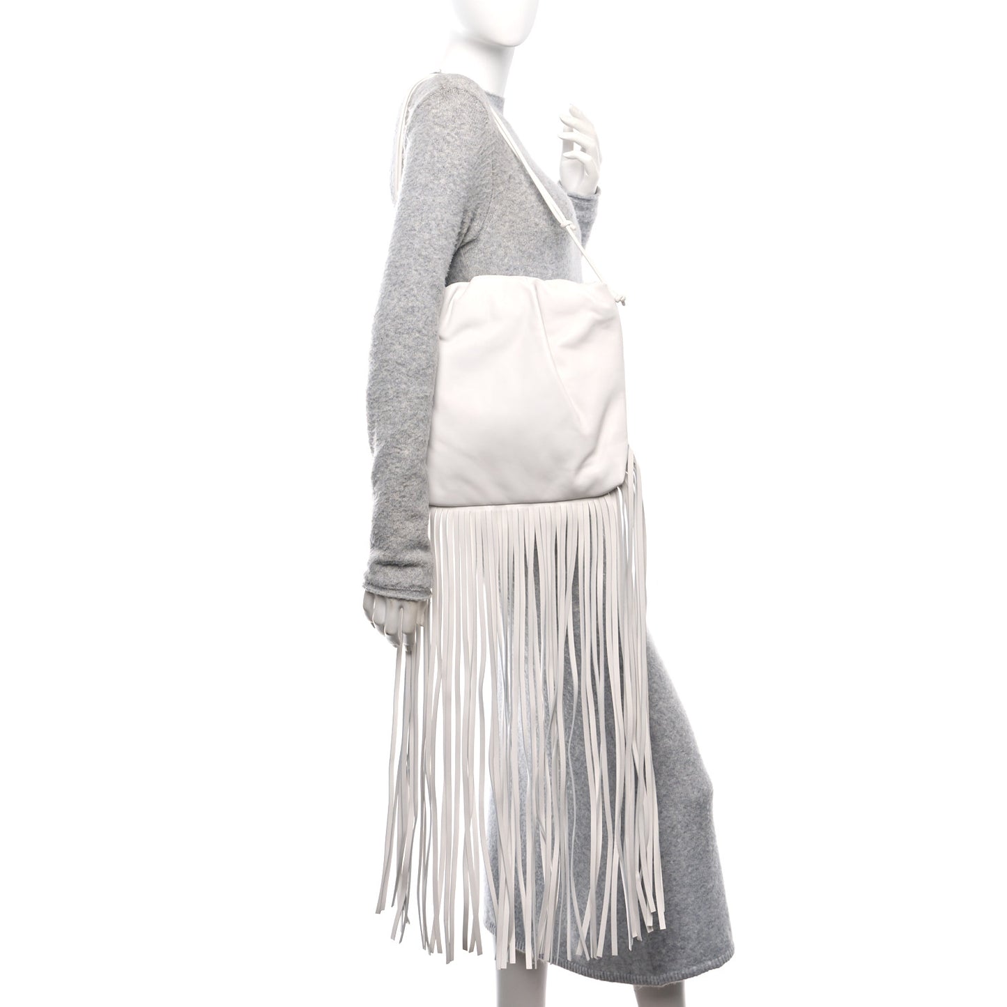 Nappa The Fringe Pouch Shoulder Bag White