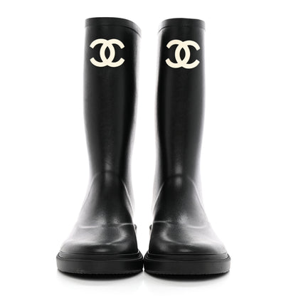 Chanel Caoutchouk CC High Boots 40 Black 2 of 15