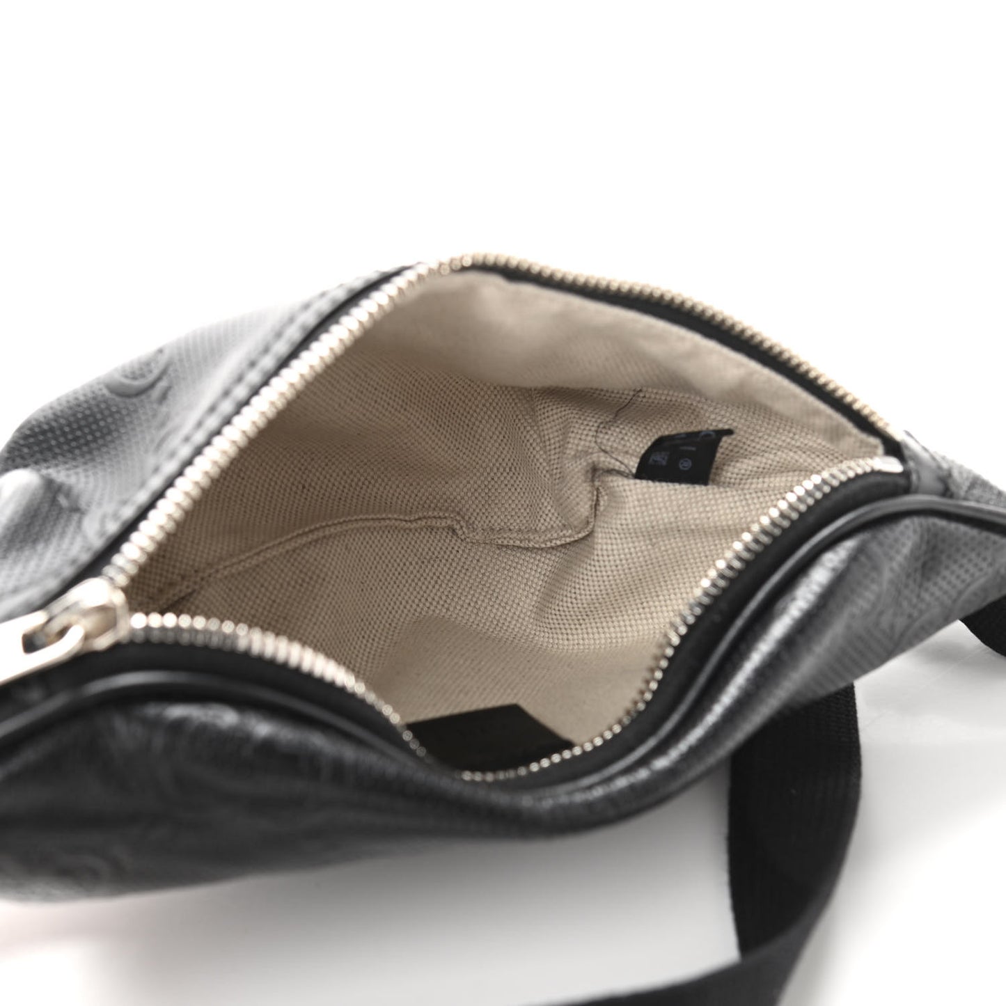 Calfskin GG Tennis Embossed Belt Bag Black