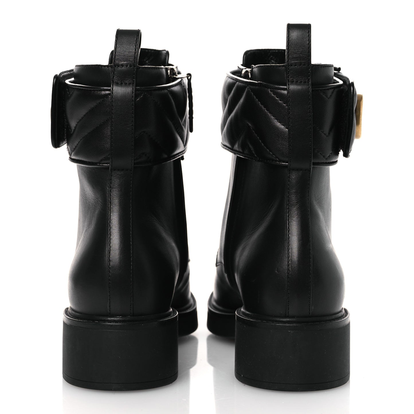Flores Calfskin Nappa Matelasse GG 40mm Ankle Boots 39.5 Black