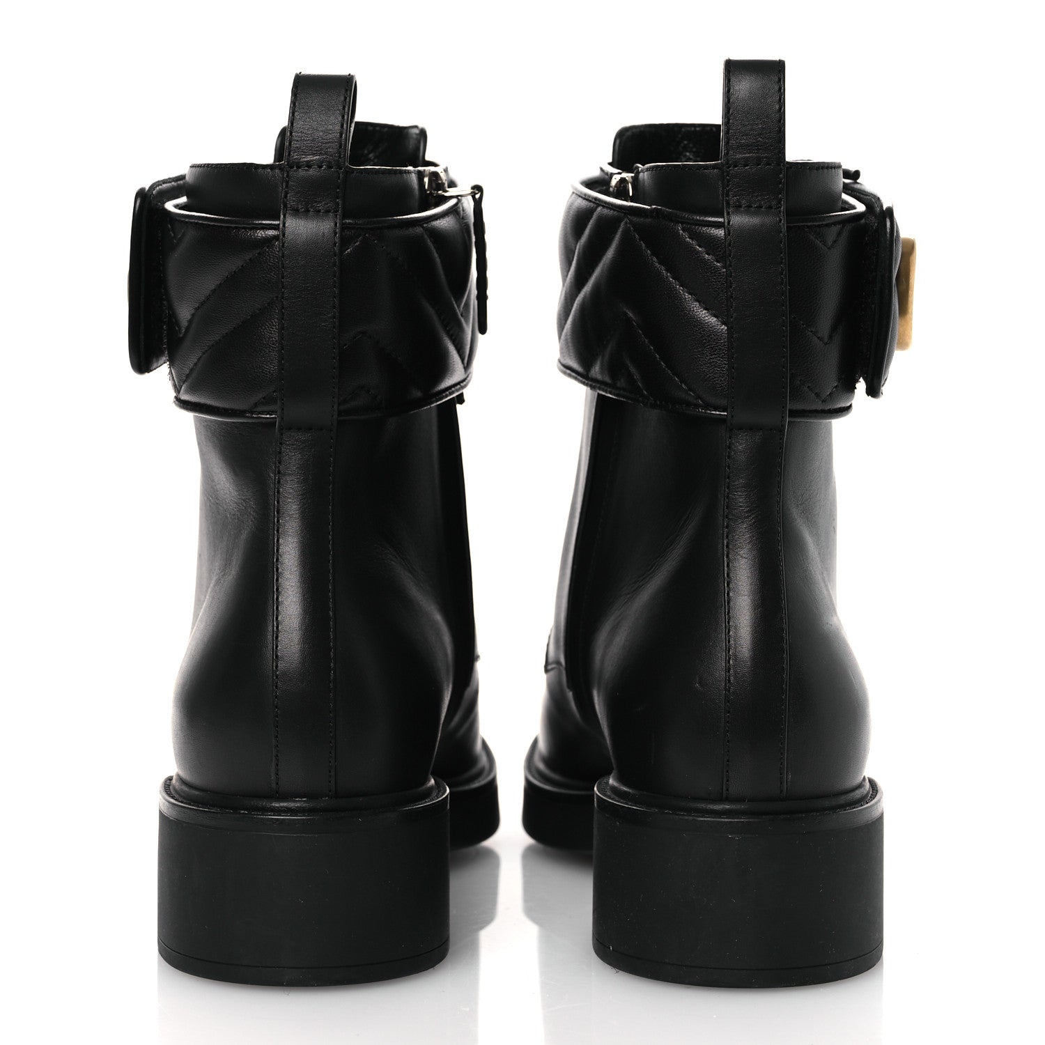 Gucci Flores Calfskin Nappa Matelasse GG 40mm Ankle Boots 39.5 Black 6 of 10