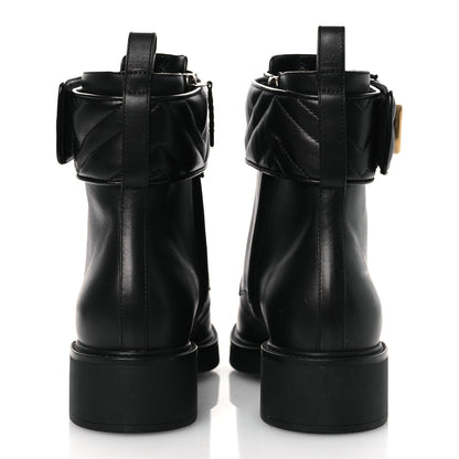 Gucci Flores Calfskin Nappa Matelasse GG 40mm Ankle Boots 39.5 Black 6 of 10