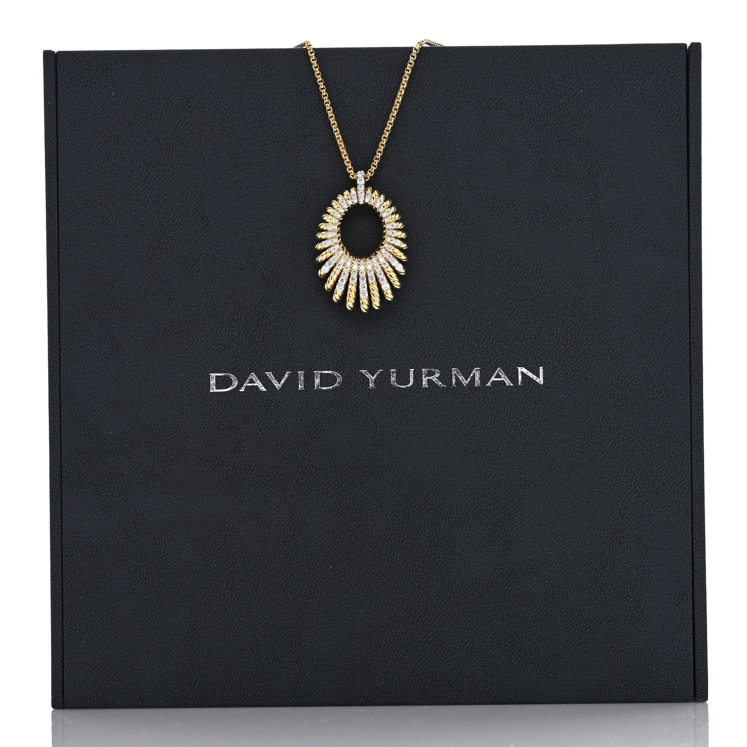 David Yurman 18K Yellow Gold Diamond Tempo Pendant Necklace 5 of 5