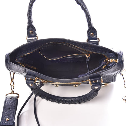 Balenciaga Chevre Gold Metallic Edge Hardware Mini City Bleu Nuit 6 of 9