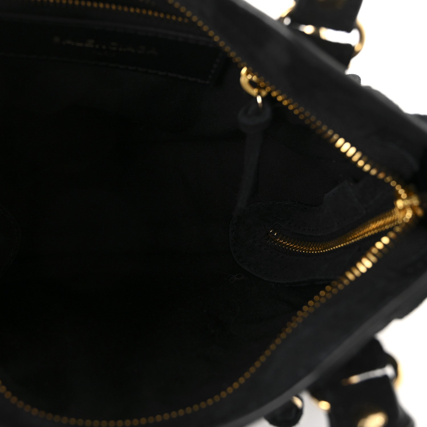 Balenciaga Baby Daim Suede Gold Metallic Edge Hardware Mini City Black 5 of 9