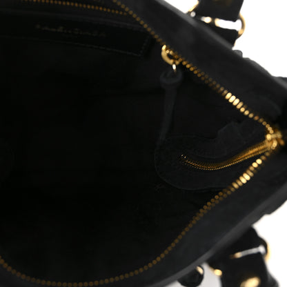 Balenciaga Baby Daim Suede Gold Metallic Edge Hardware Mini City Black 5 of 9