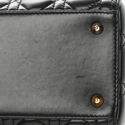 Christian Dior Lambskin Cannage Medium Lady Dior Black 12 of 13