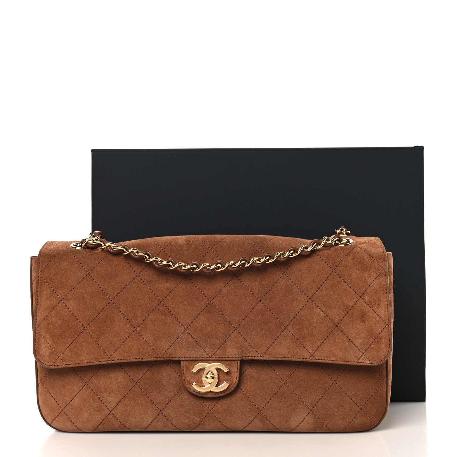 Chanel Suede Calfskin Small Souplissimo Maxi Flap Camel 19 of 21