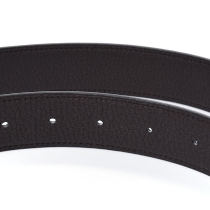 Hermes Box Togo 32mm Quizz H Belt 85 Black Chocolate 9 of 10