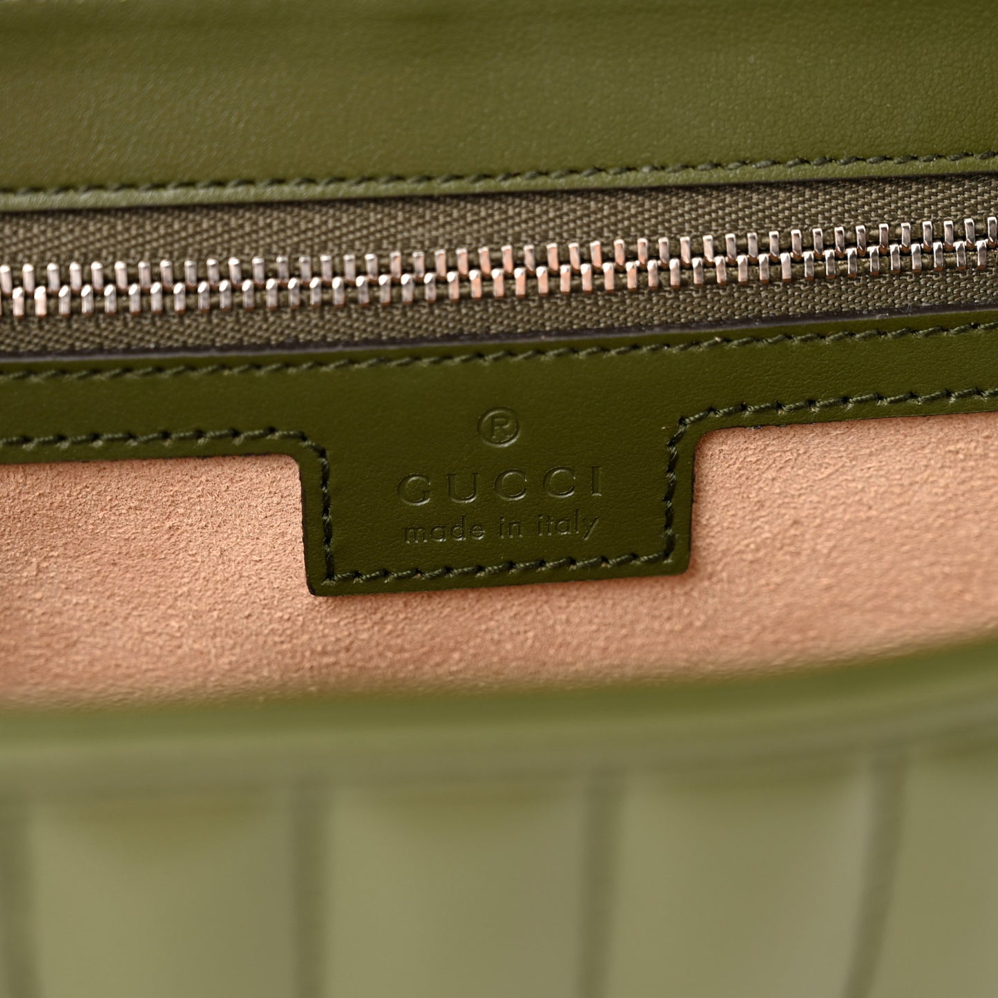 Calfskin Matelasse Aria Small GG Marmont Shoulder Bag Military Wood