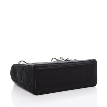 Christian Dior Satin Swarovski Crystal Cannage Mini Lady Dior Black 4 of 7