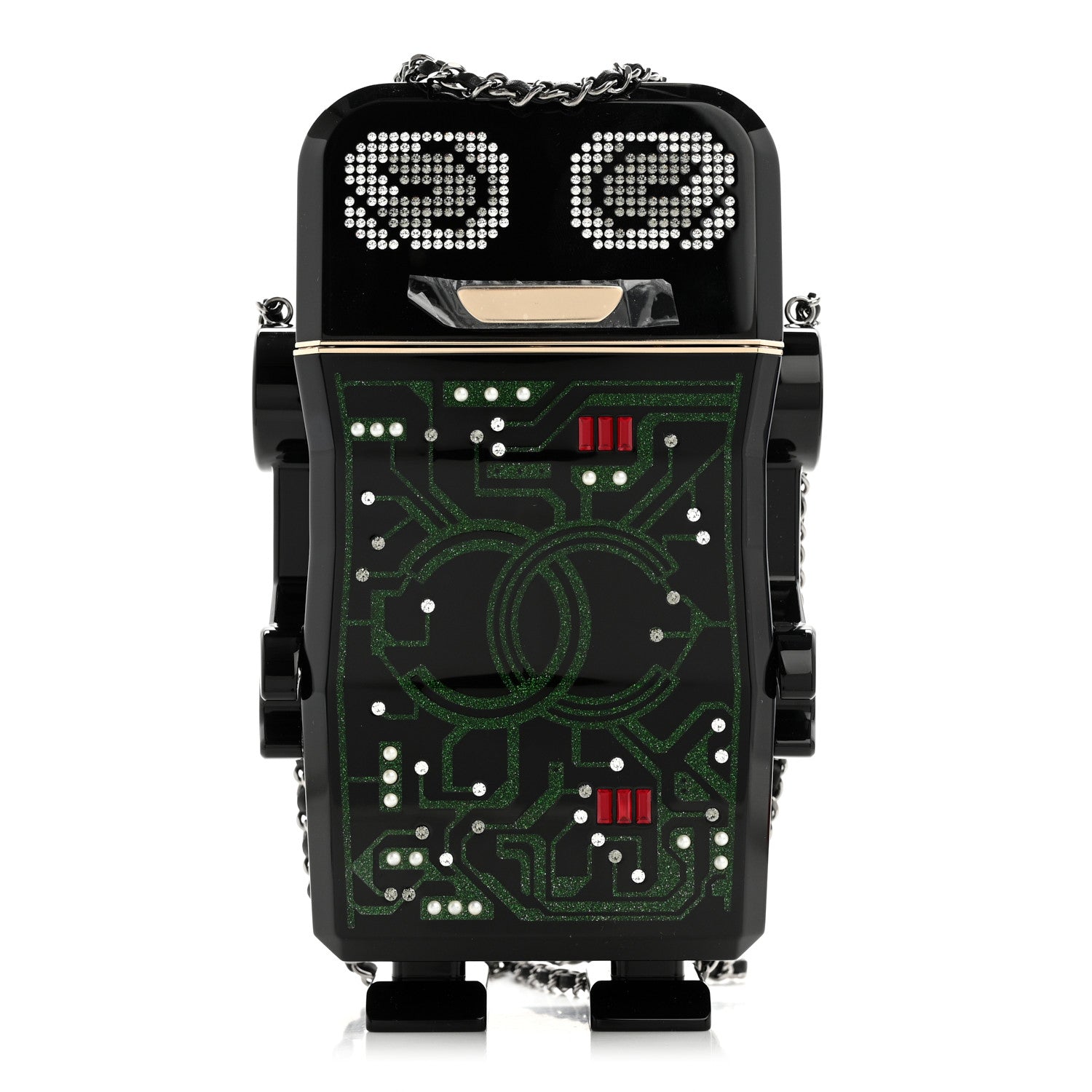Chanel Plexiglass Crystal Robot Minaudiere Clutch  Black 1 of 11