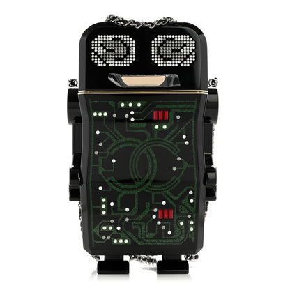 Chanel Plexiglass Crystal Robot Minaudiere Clutch  Black 1 of 11