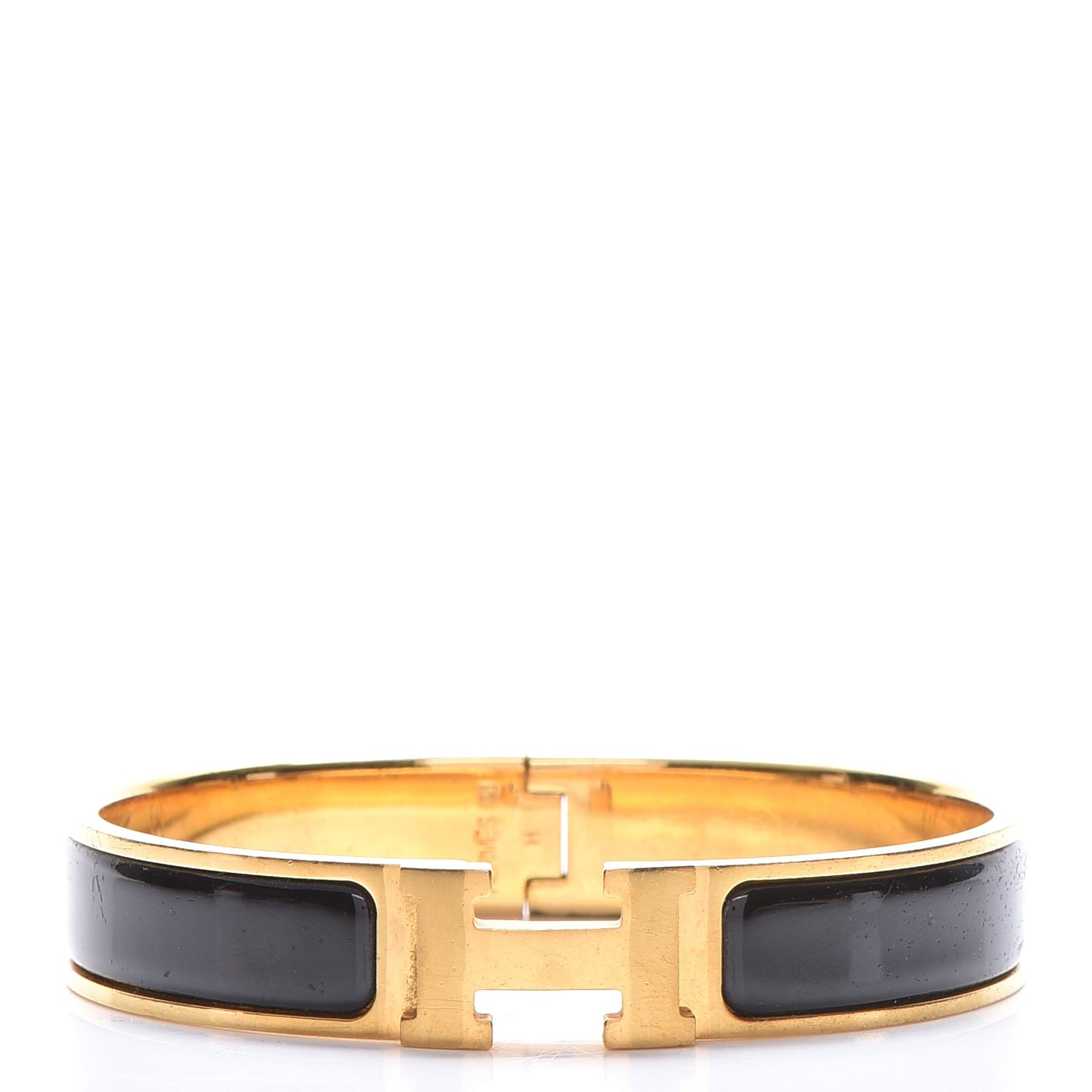 Enamel Narrow Clic Clac H Bracelet GM Black