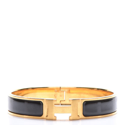 Hermes Enamel Narrow Clic Clac H Bracelet GM Black 1 of 7