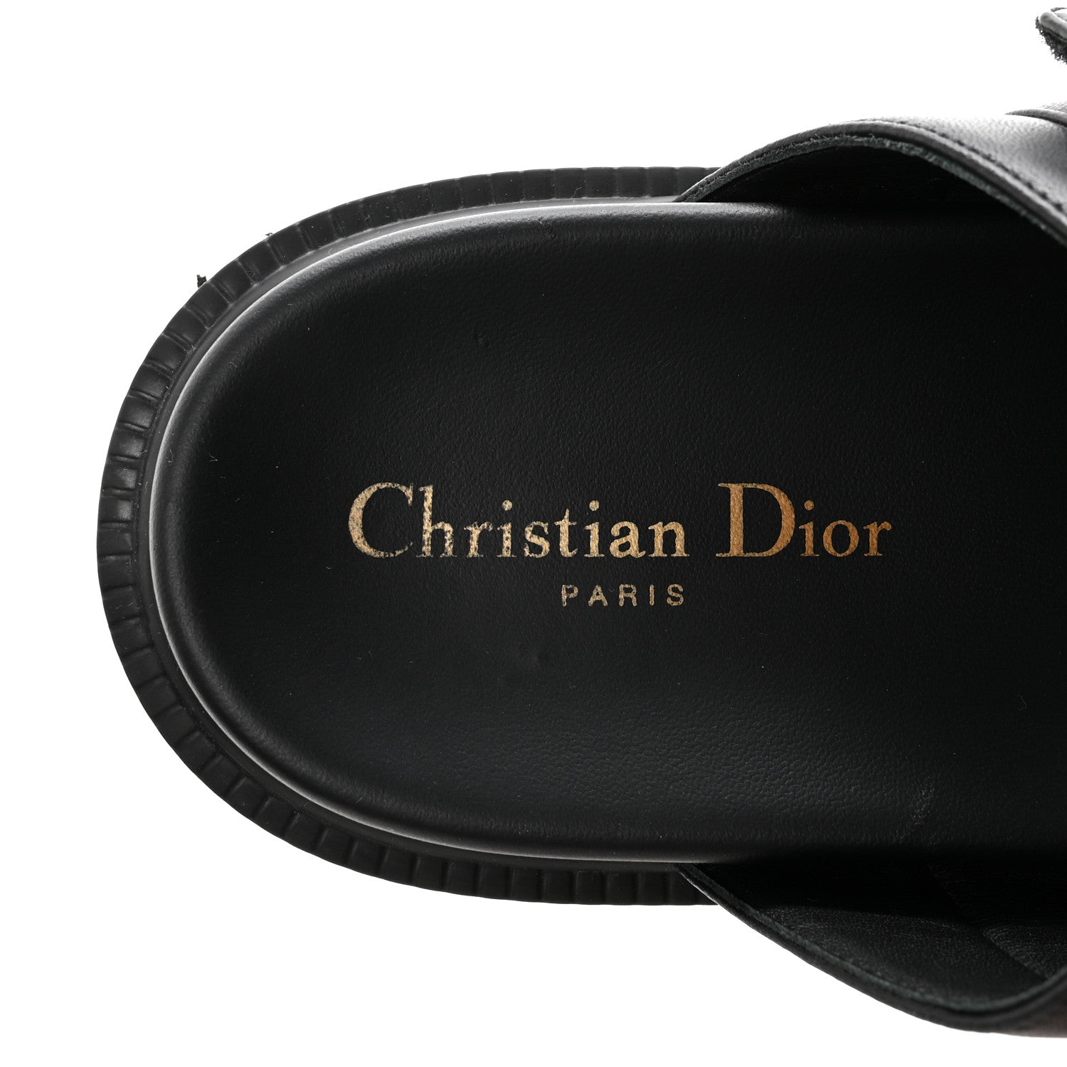 Christian Dior Lambskin Dioract 10mm Sandals 39 Black 8 of 10