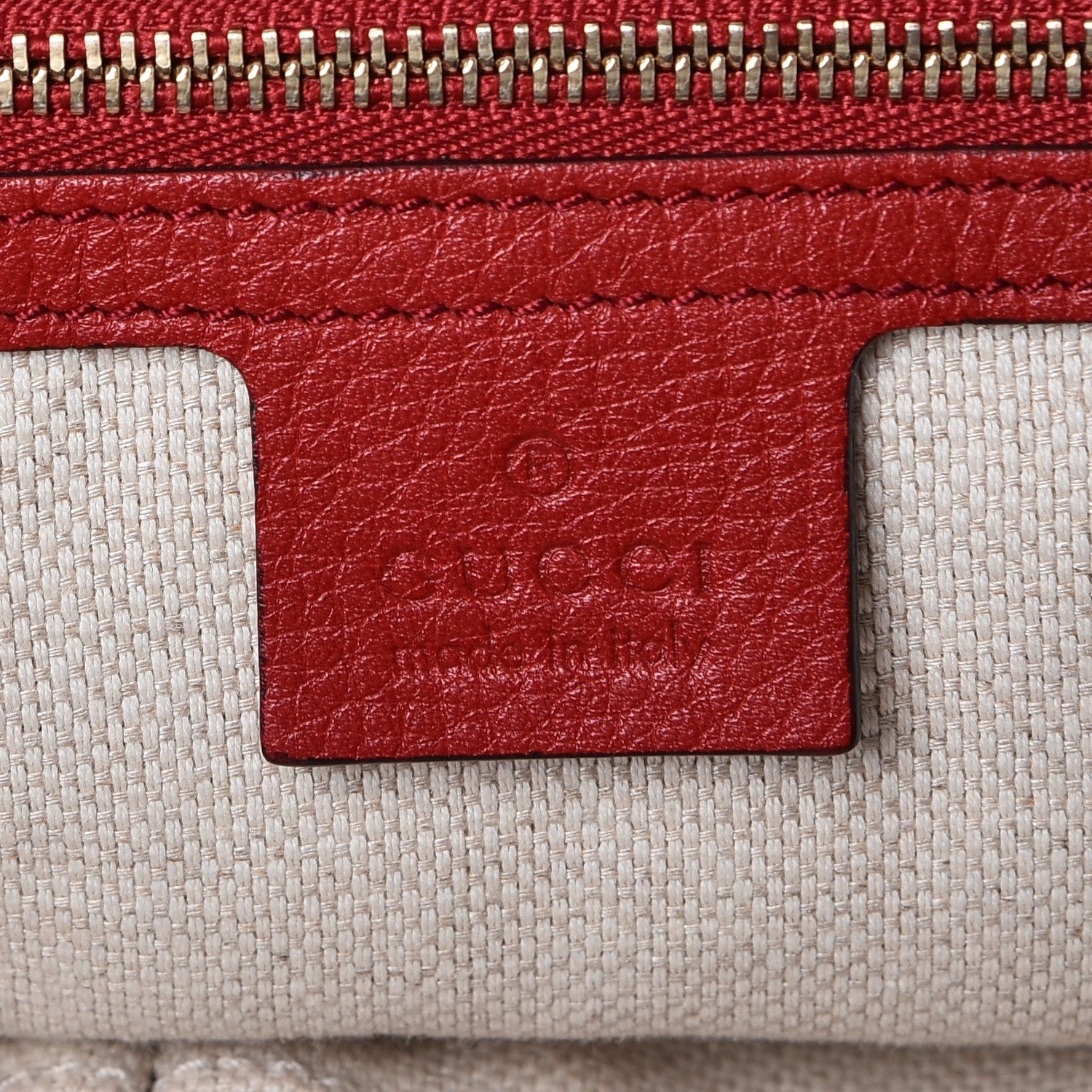 Gucci Pebbled Calfskin Medium Soho Shoulder Bag Red 6 of 9