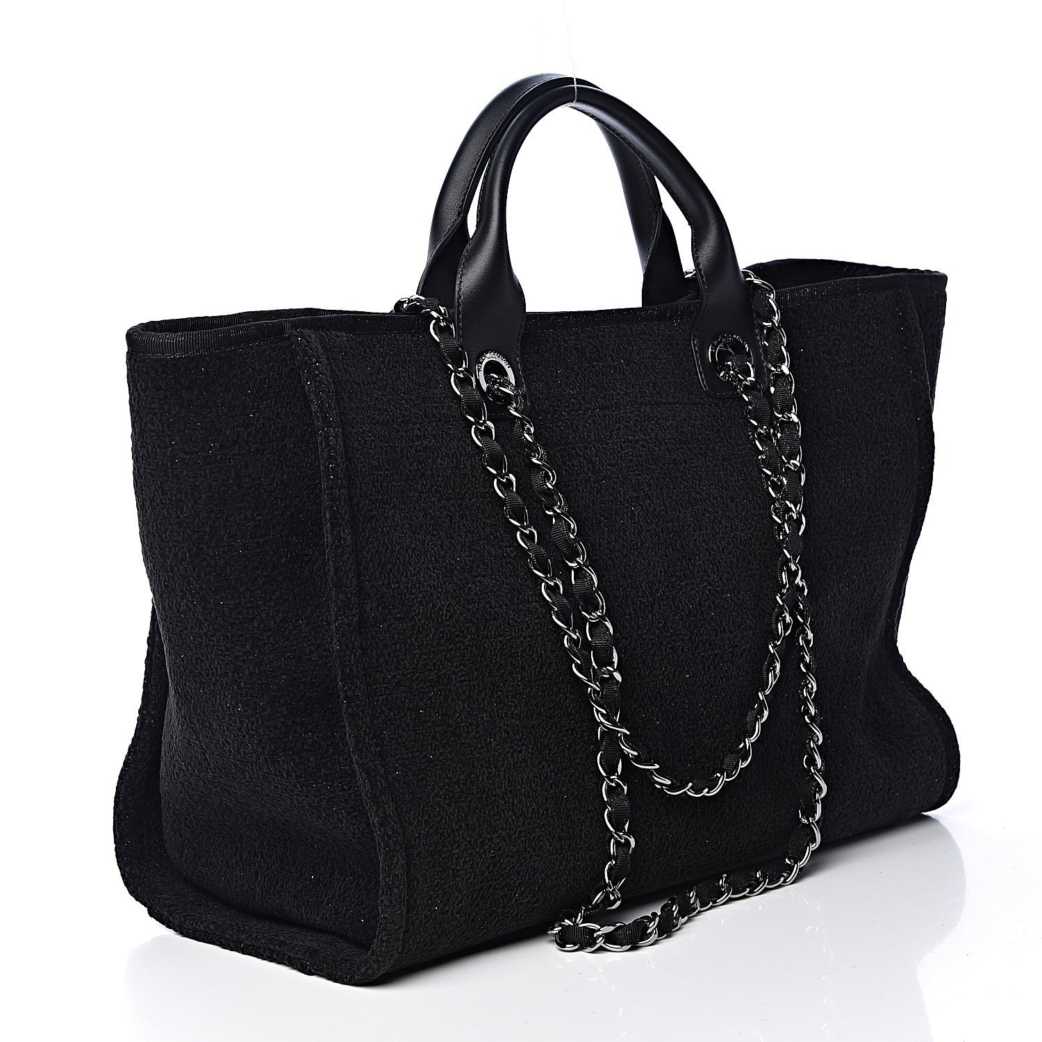 Chanel Lurex Boucle Medium Deauville Tote Black 4 of 11
