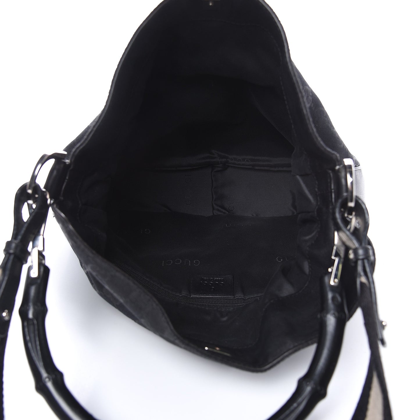 Monogram Bamboo Top Handle Bag Black
