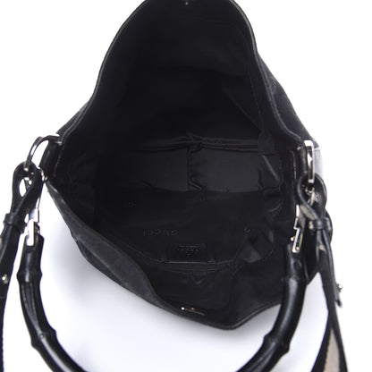 Gucci Monogram Bamboo Top Handle Bag Black 5 of 12