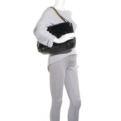 Chanel Vinyl Rock and Chain Medium Flap Black 2 of 7