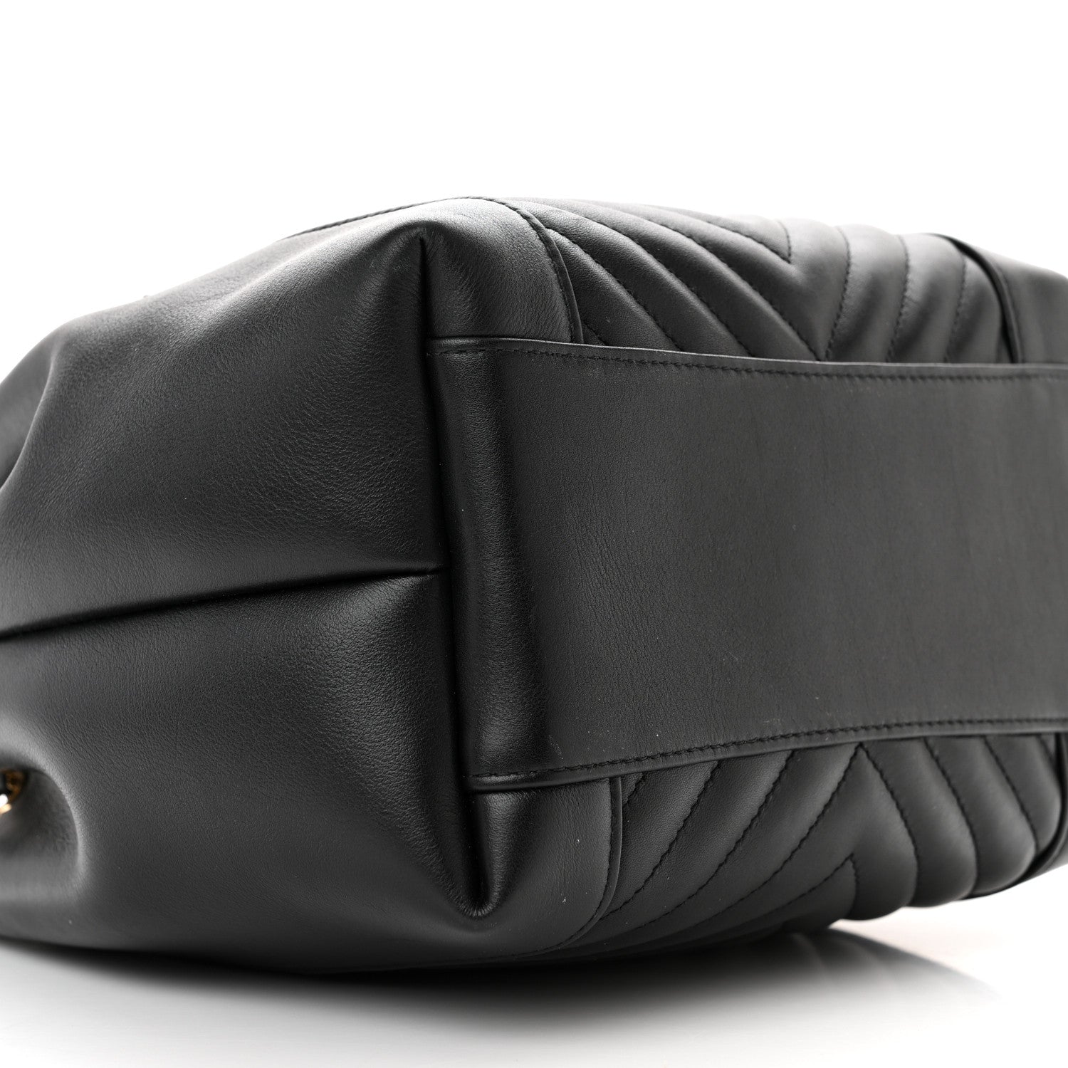 Chanel Calfskin Quilted Daily Chevron Drawstring Bag Black 9 of 15