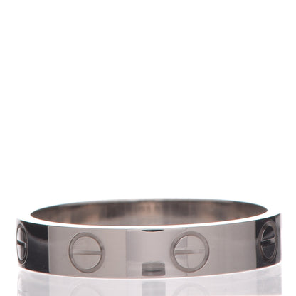 Cartier 18K White Gold 3.5mm LOVE Wedding Band Ring 53 6.25 3 of 5