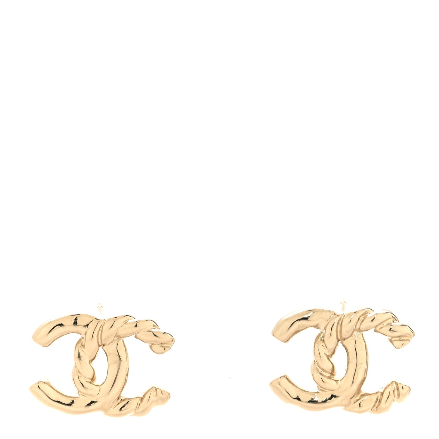 Chanel Twisted CC Earrings Gold 1 of 5