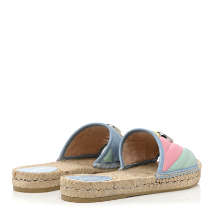 Gucci Nappa Matelasse Diagonal GG Marmont Espadrilles Slide Sandals 40 Multicolor Pastel 4 of 10